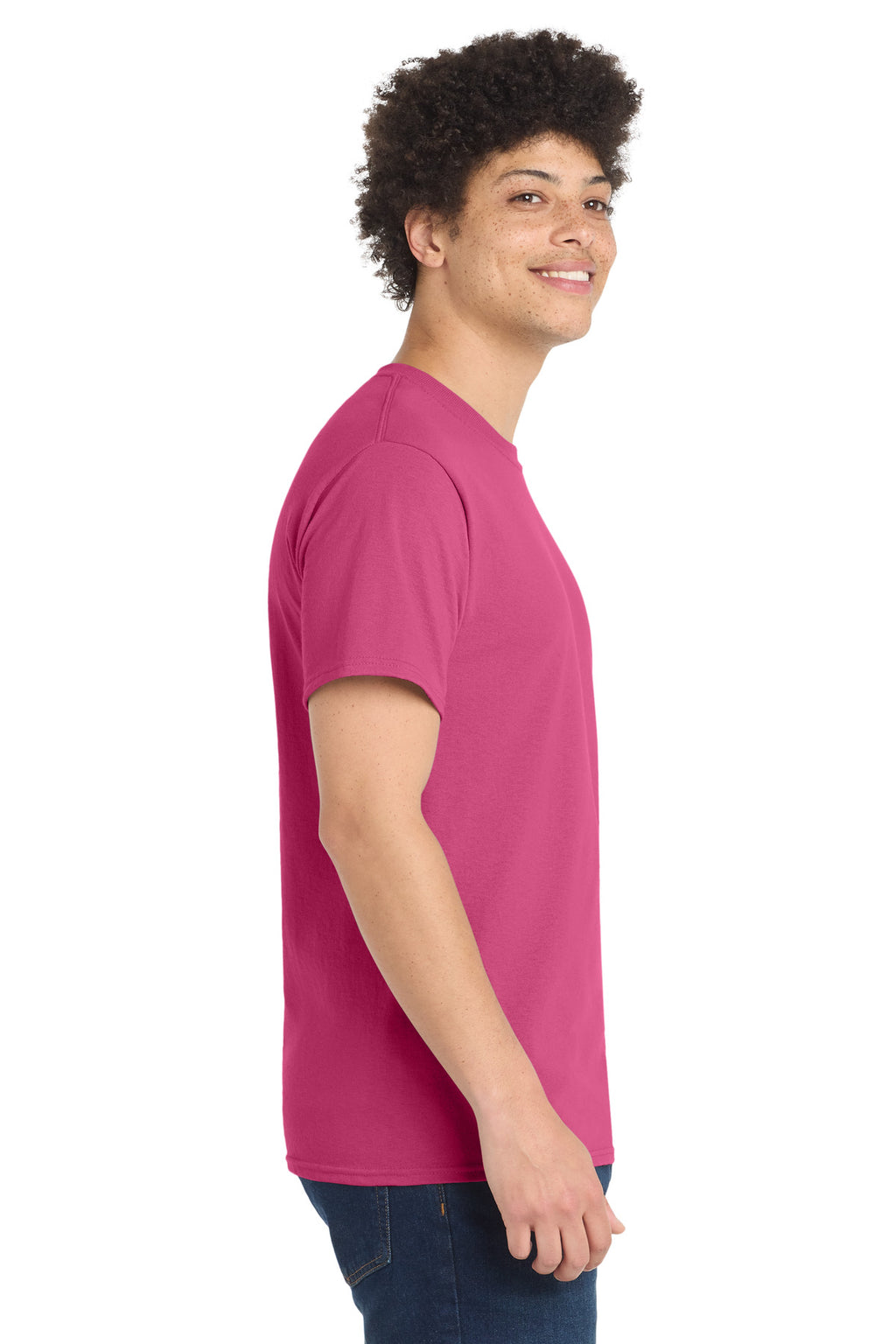 Port & Co Core Blend Tee. PC55 - Sangria - side