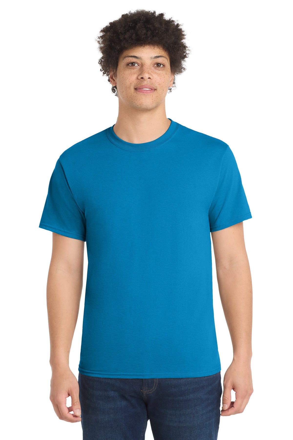 Port & Co Core Blend Tee. PC55 - Sapphire - front