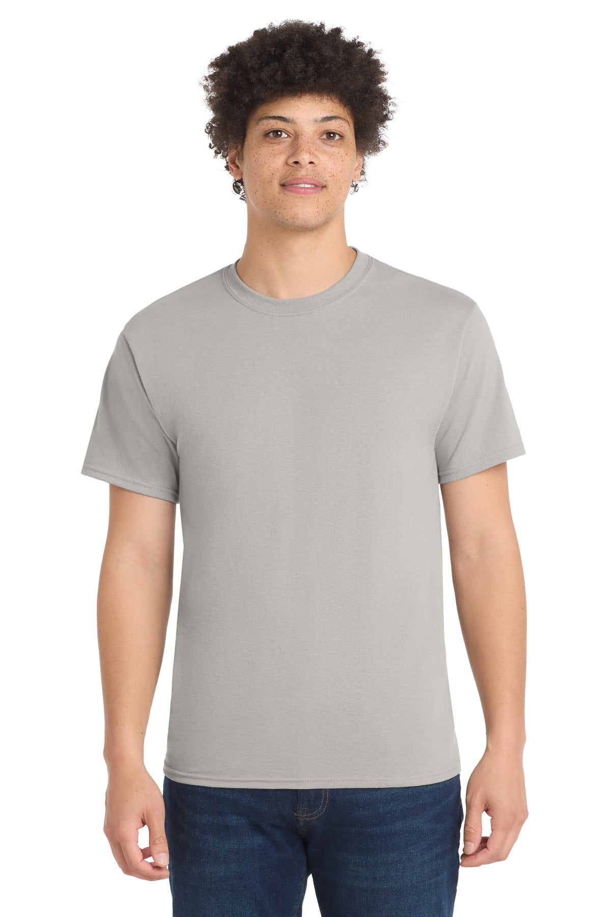 Port & Co Core Blend Tee. PC55 - Silver - front