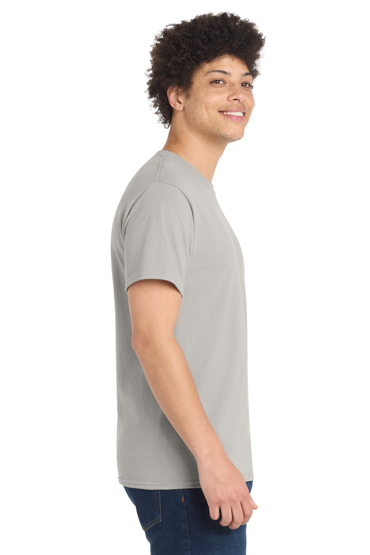 Port & Co Core Blend Tee. PC55 - Silver - side