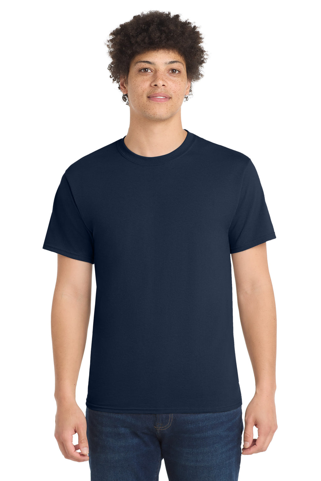 Port & Co Core Blend Tee. PC55 - True Navy - front