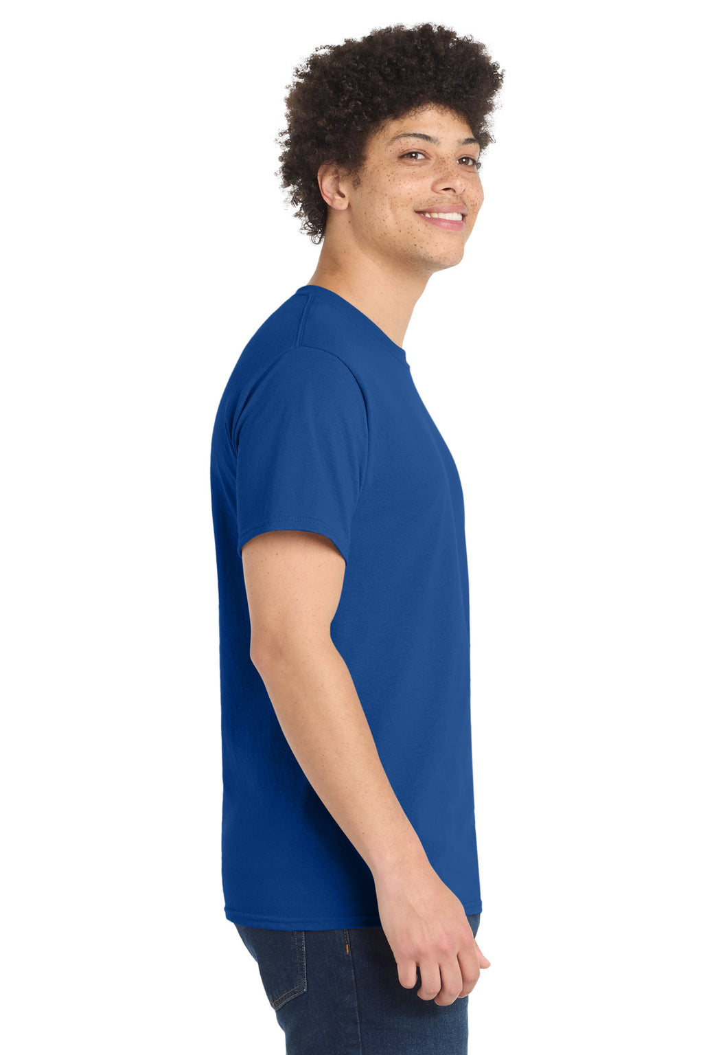 Port & Co Core Blend Tee. PC55 - True Royal - side