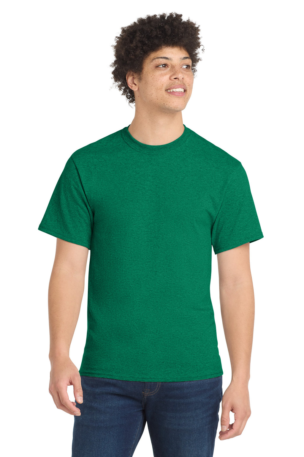 Port & Co Core Blend Tee. PC55 - Vintage Kelly - front