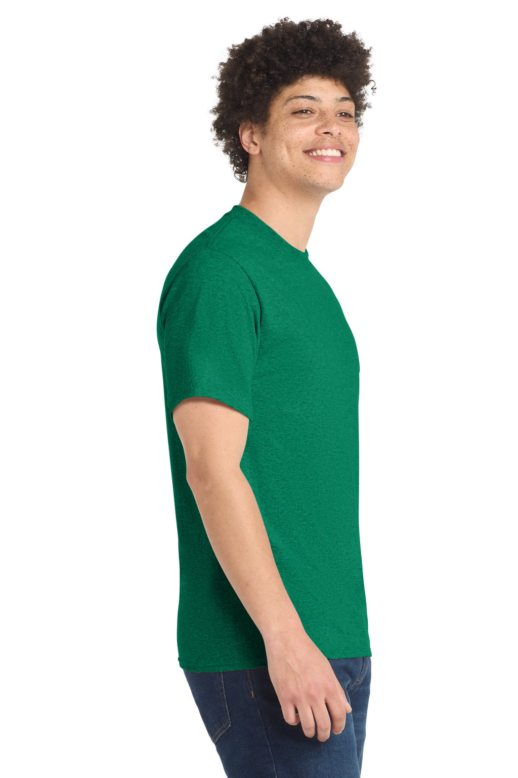 Port & Co Core Blend Tee. PC55 - Vintage Kelly - side