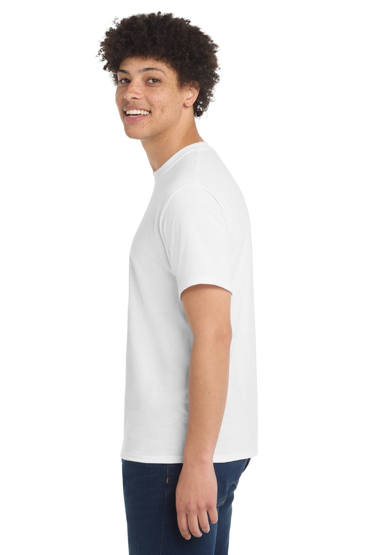 Port & Co Core Blend Tee. PC55 - White - side