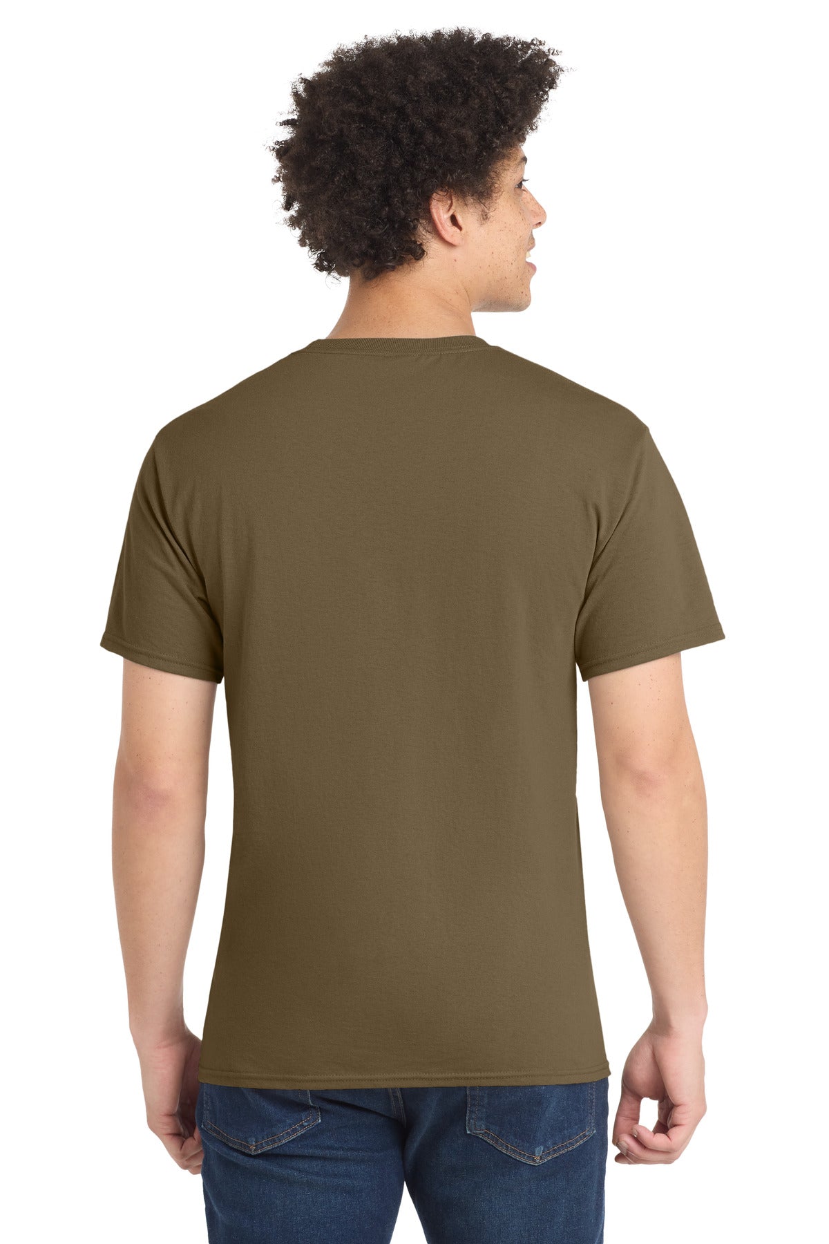 Port & Co Core Blend Tee. PC55 - Woodland Brown - back