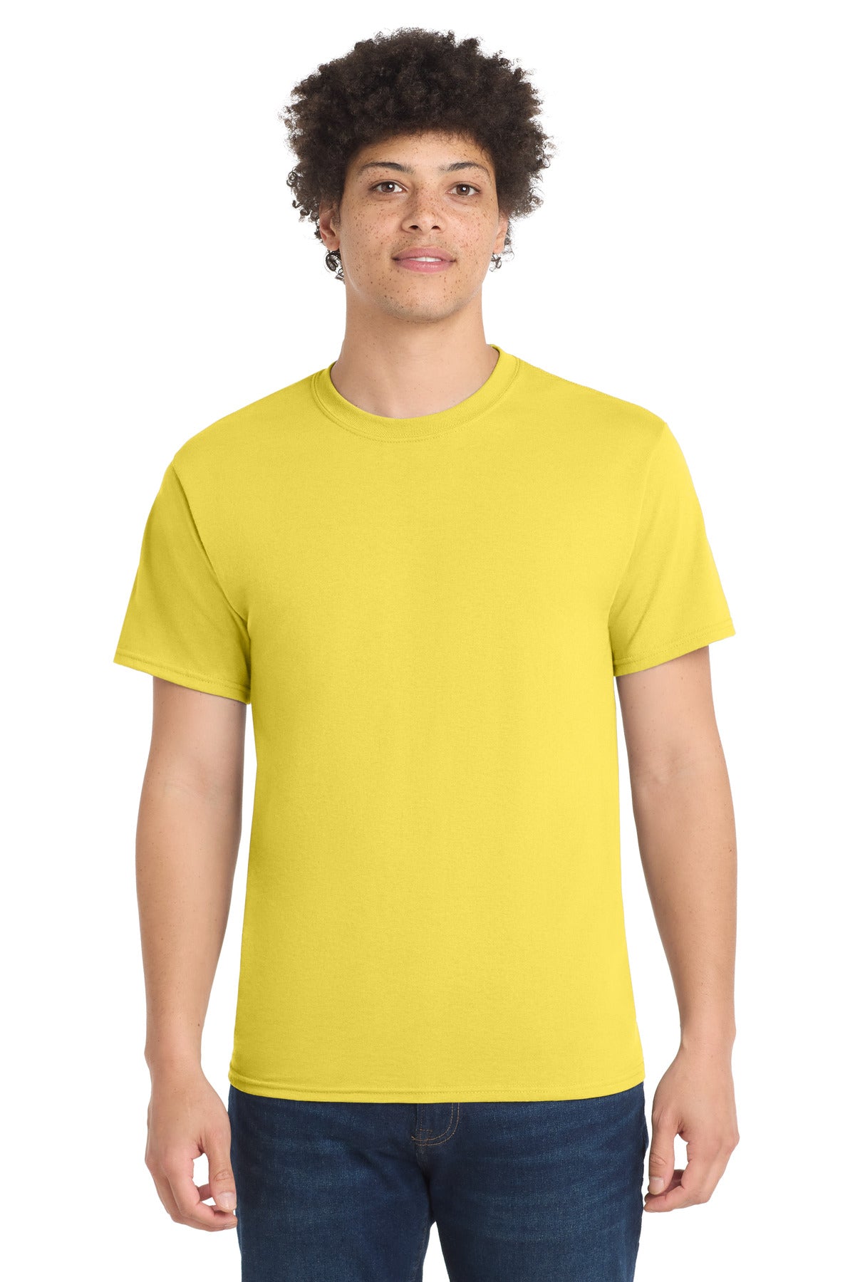 Port & Co Core Blend Tee. PC55 - Yellow - front