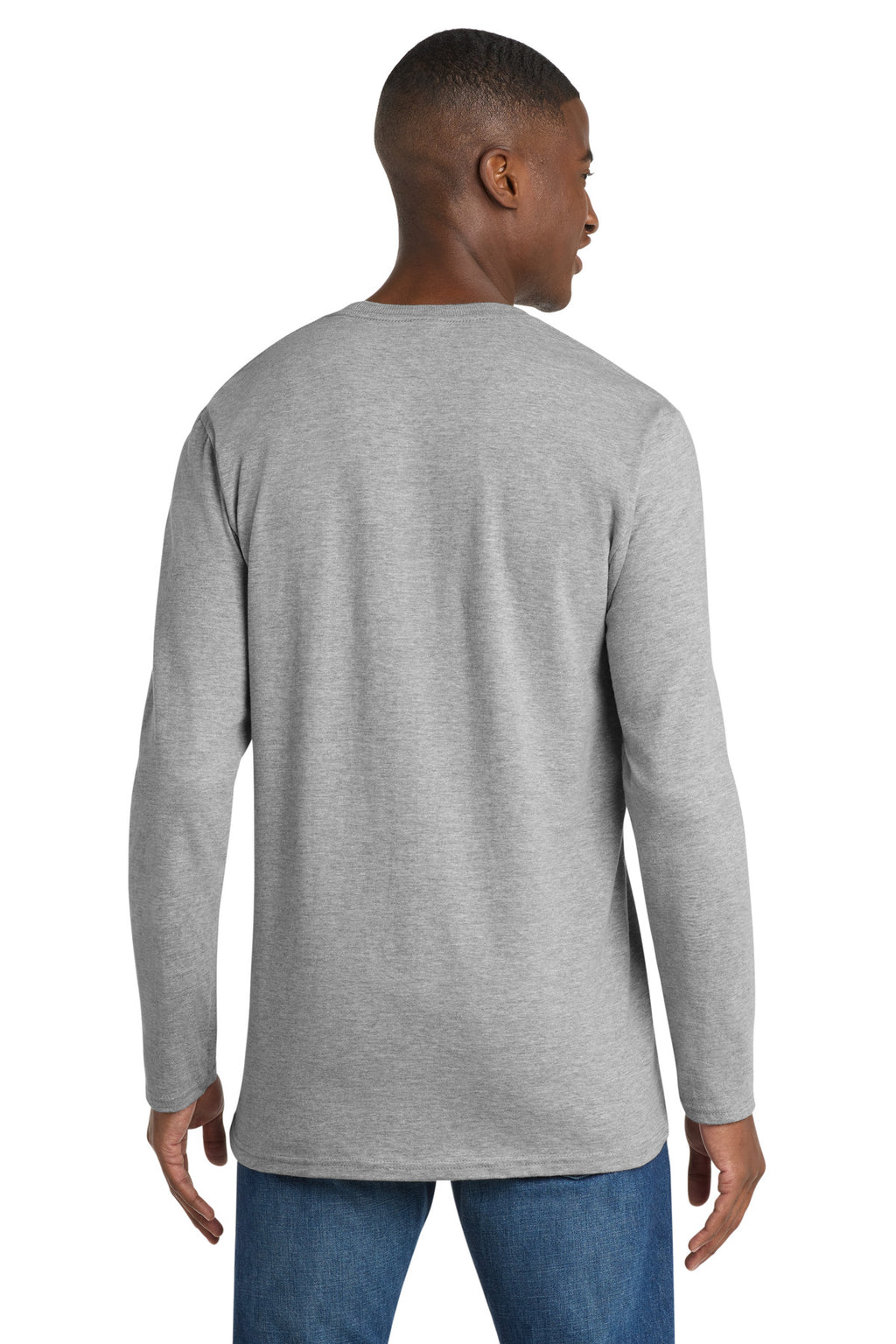 Port & Co Long Sleeve Bouncer Tee PC600LS - Athletic Heather - back