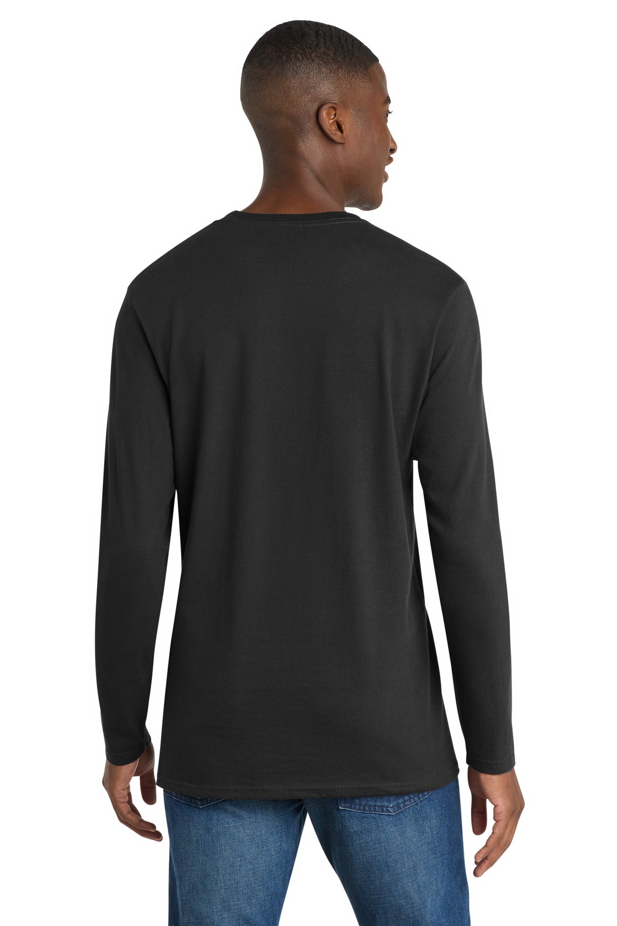 Port & Co Long Sleeve Bouncer Tee PC600LS - Deep Black - back