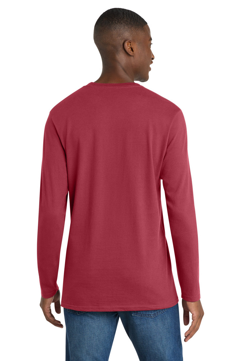Port & Co Long Sleeve Bouncer Tee PC600LS - Rich Red - back