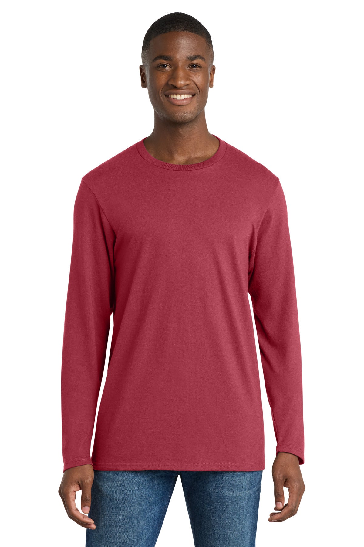 Port & Co Long Sleeve Bouncer Tee PC600LS - Rich Red - front