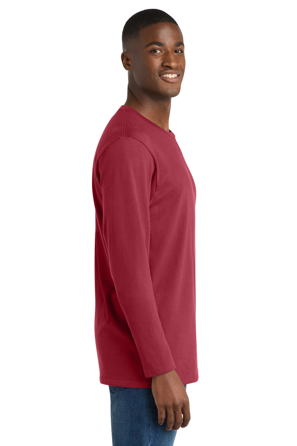 Port & Co Long Sleeve Bouncer Tee PC600LS - Rich Red - side
