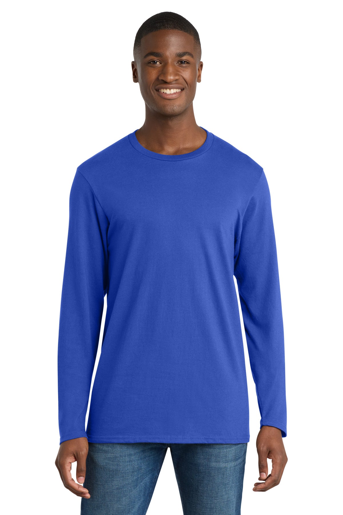 Port & Co Long Sleeve Bouncer Tee PC600LS - True Royal - front