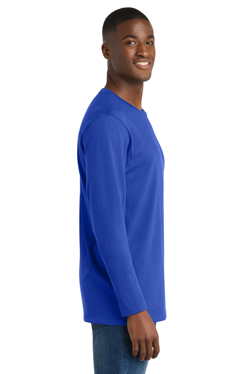 Port & Co Long Sleeve Bouncer Tee PC600LS - True Royal - side