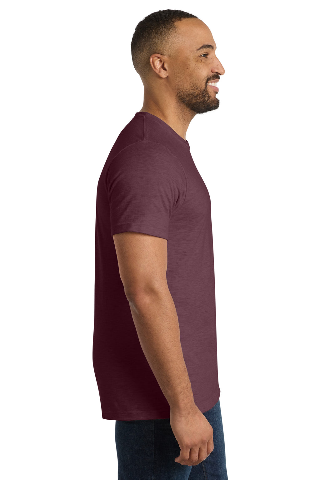 Port & Co Bouncer Tee PC600 - Heather Athletic Maroon - side