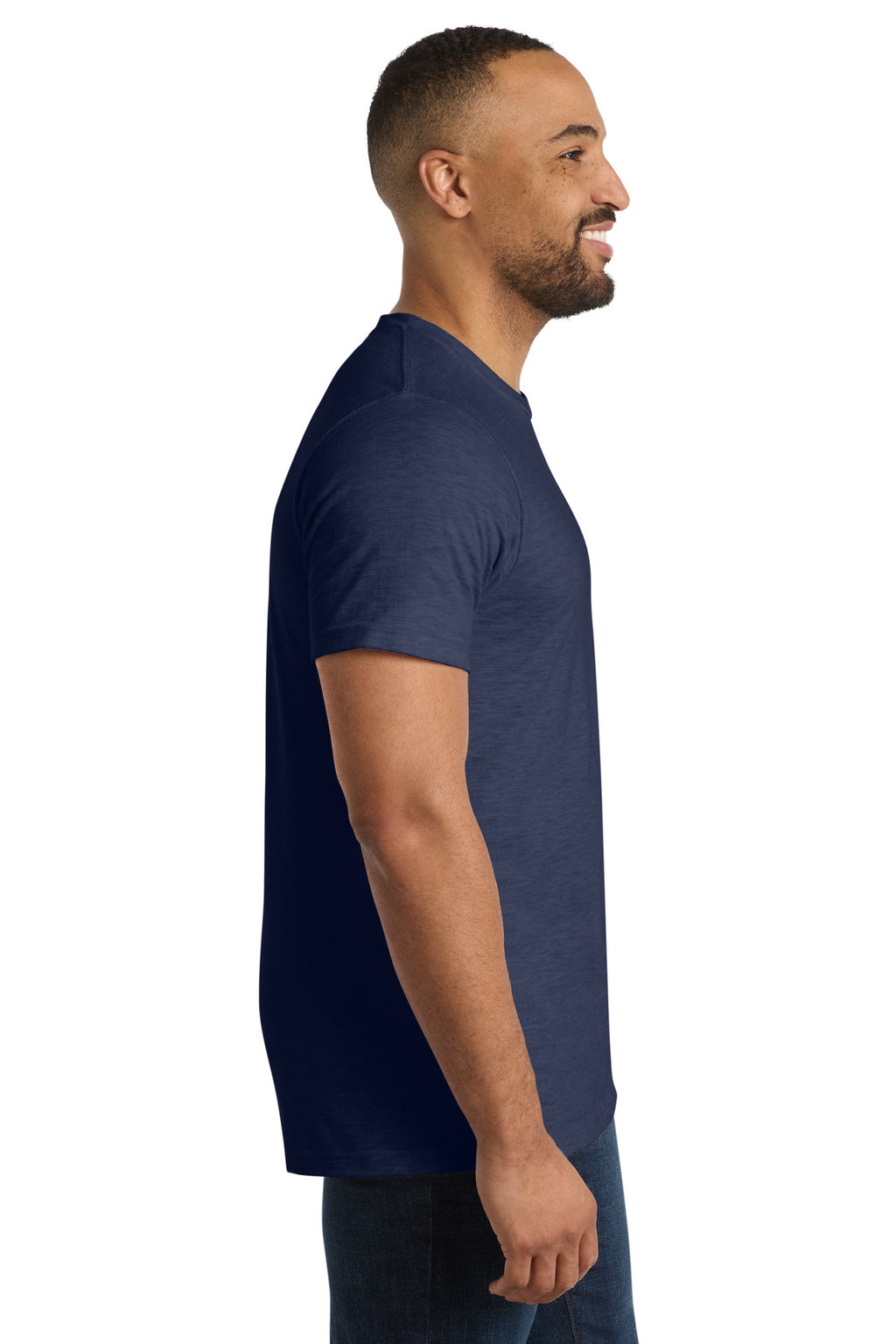 Port & Co Bouncer Tee PC600 - Team Navy Heather - side