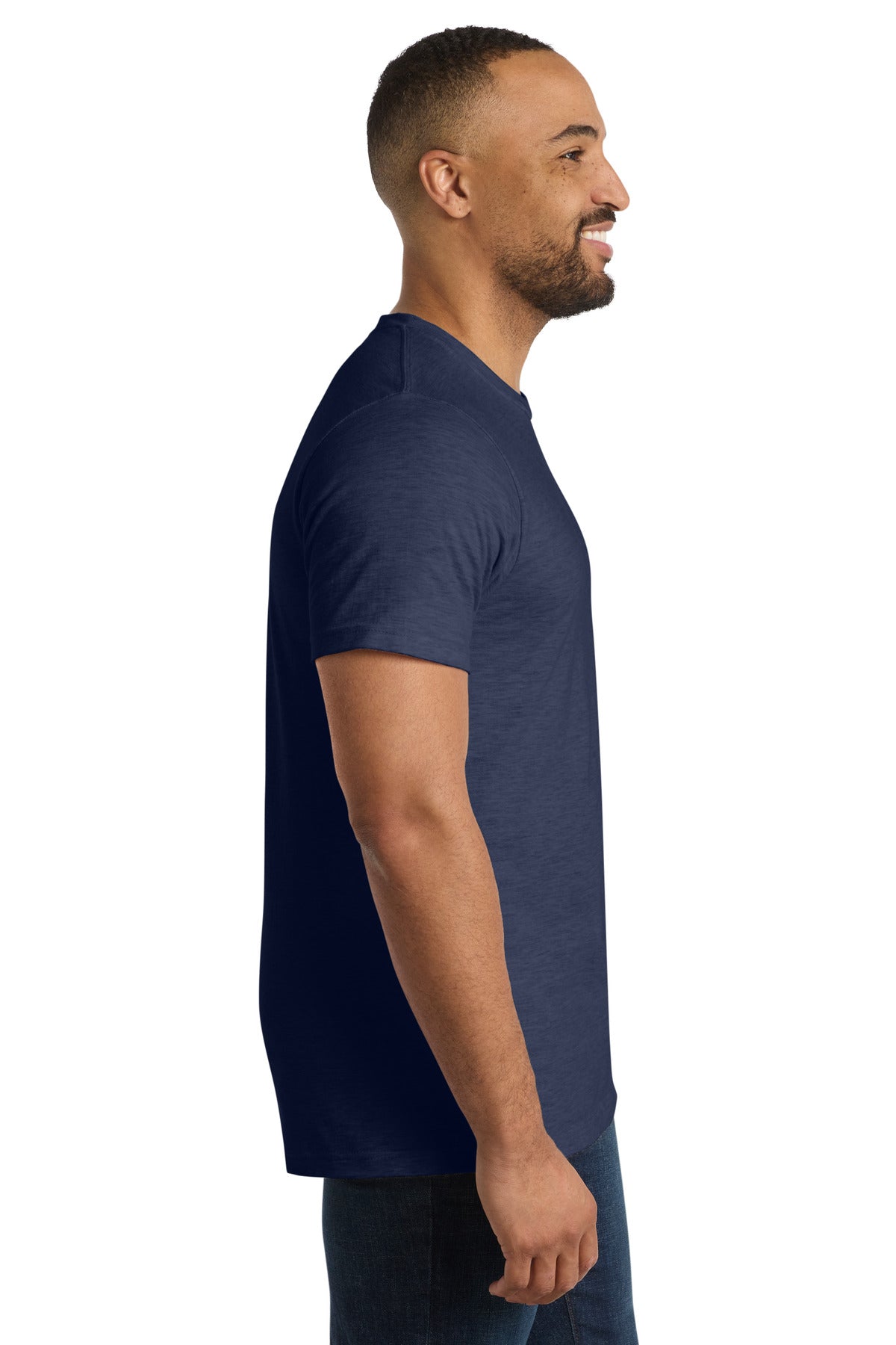 Port & Co Bouncer Tee PC600 - Team Navy Heather - side