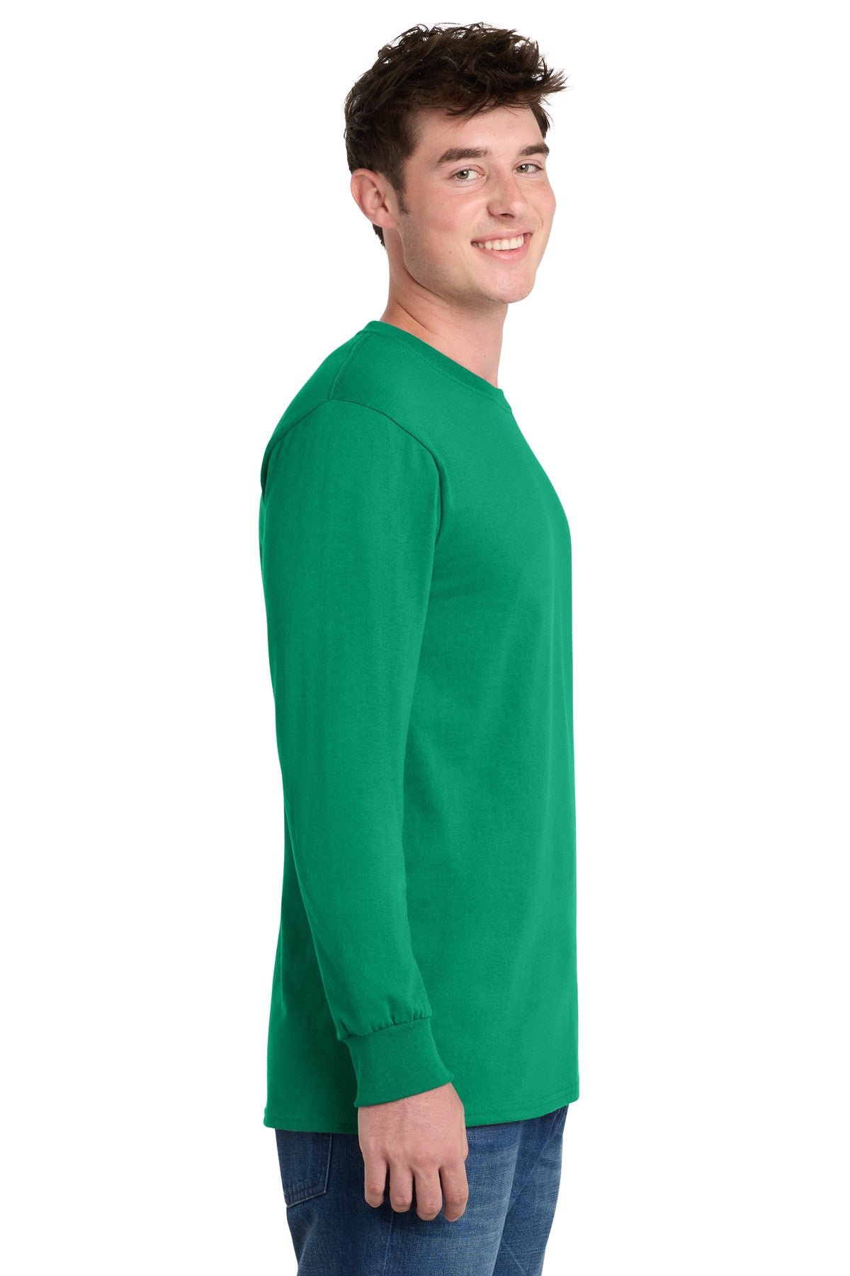 Port & Co Tall Long Sleeve Essential Tee. PC61LST - Kelly - side