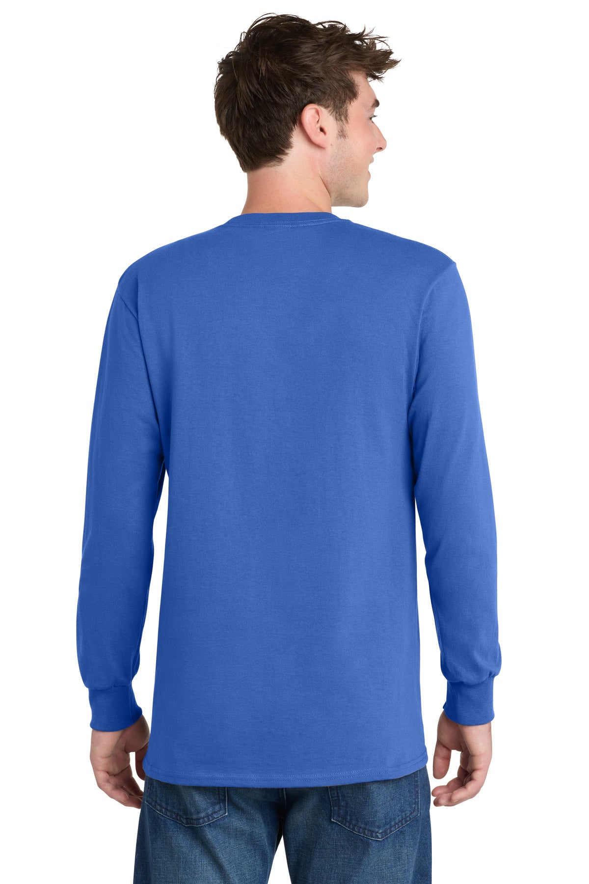Port & Co Tall Long Sleeve Essential Tee. PC61LST - Royal - back