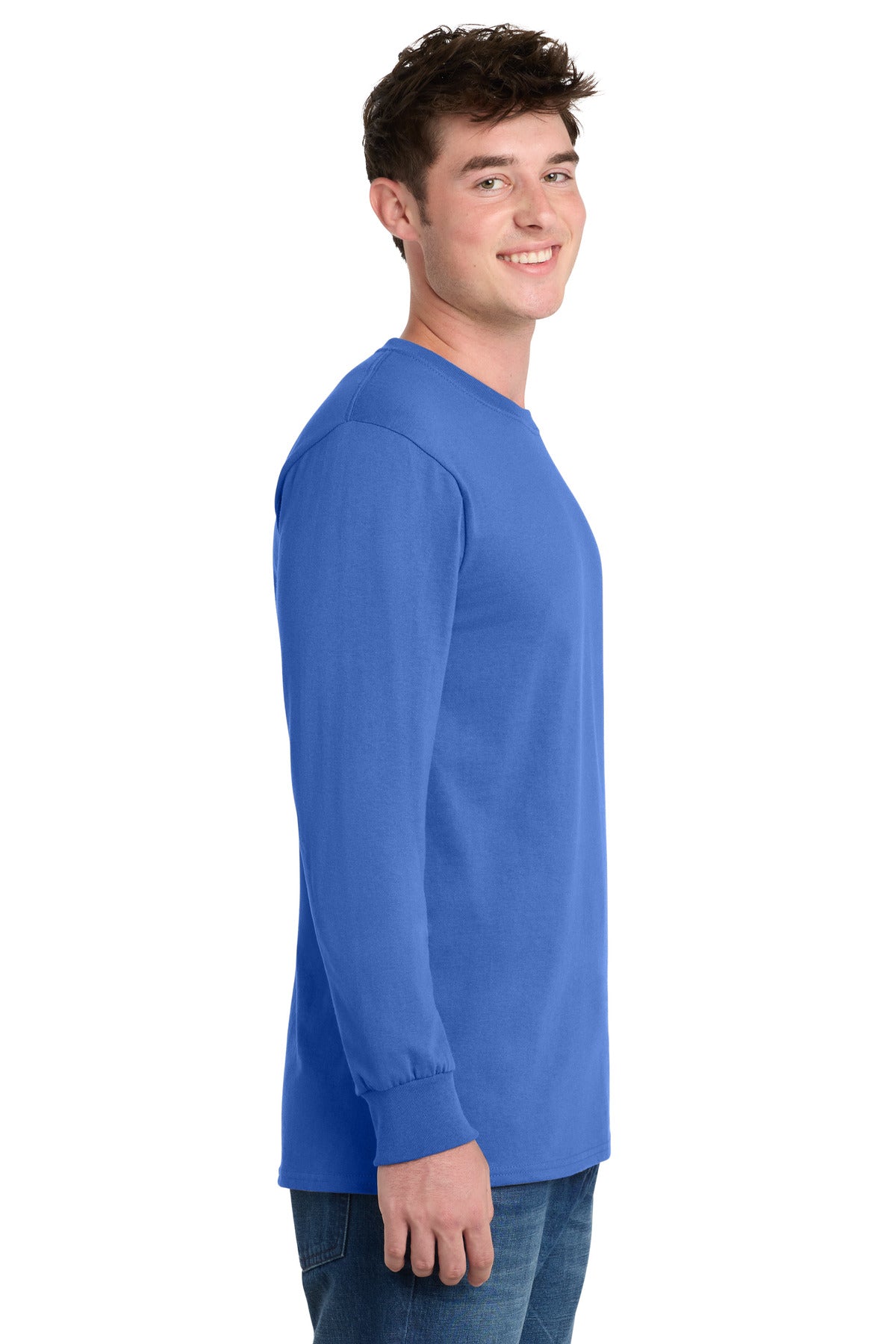 Port & Co Tall Long Sleeve Essential Tee. PC61LST - Royal - side