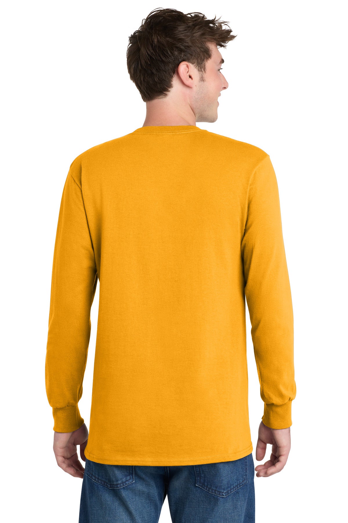 Port & Co Long Sleeve Essential Tee. PC61LS - Gold - back