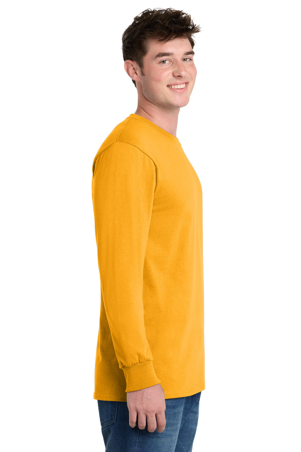Port & Co Long Sleeve Essential Tee. PC61LS - Gold - side