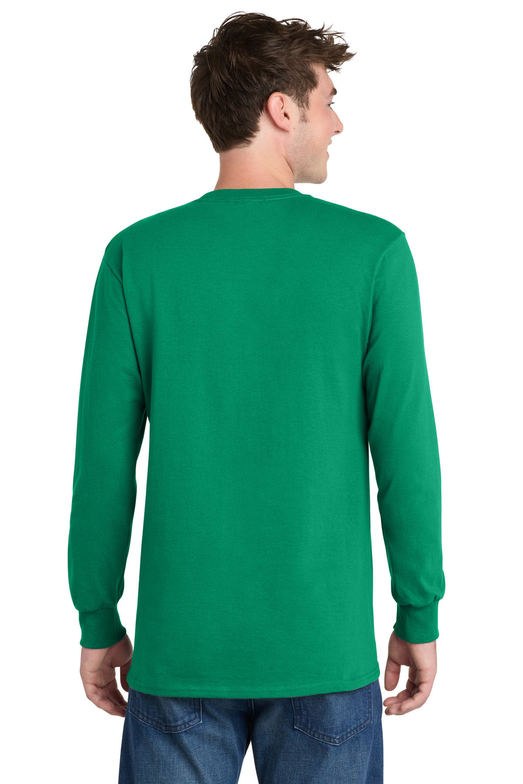 Port & Co Long Sleeve Essential Tee. PC61LS - Kelly - back