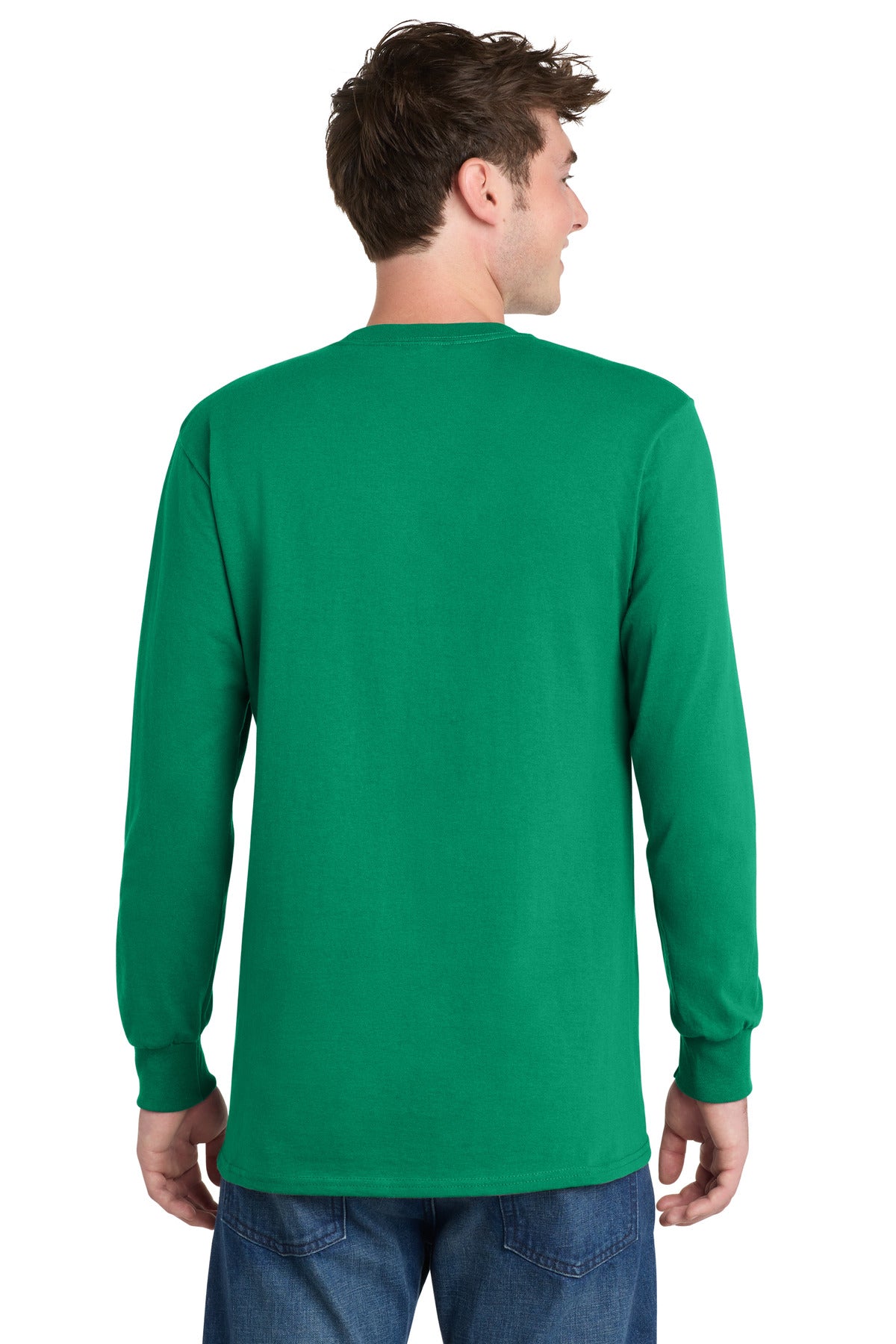 Port & Co Long Sleeve Essential Tee. PC61LS - Kelly - back