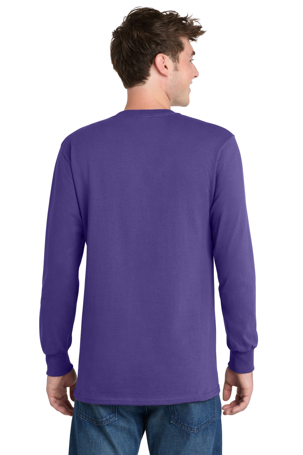 Port & Co Long Sleeve Essential Tee. PC61LS - Purple - back