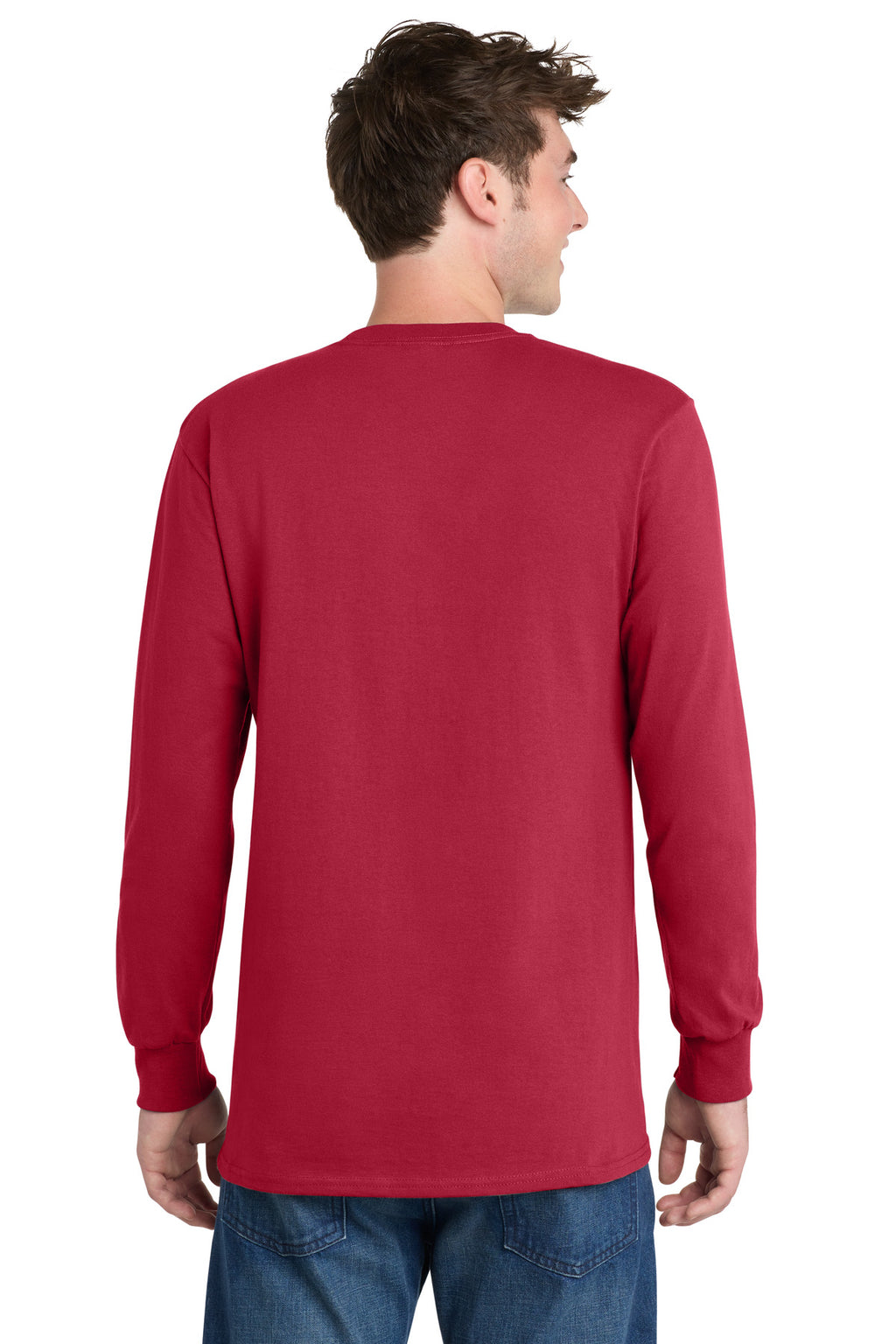 Port & Co Long Sleeve Essential Tee. PC61LS - Red - back