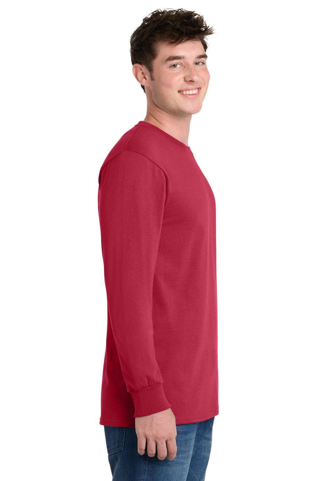 Port & Co Long Sleeve Essential Tee. PC61LS - Red - side