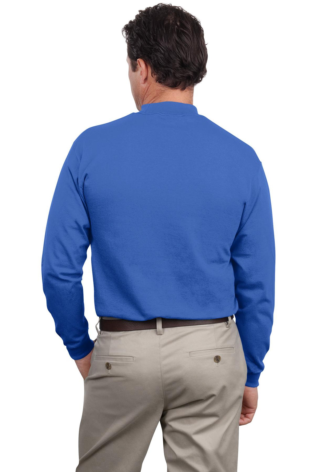 Port & Co Essential Mock Turtleneck. PC61M - Royal - back