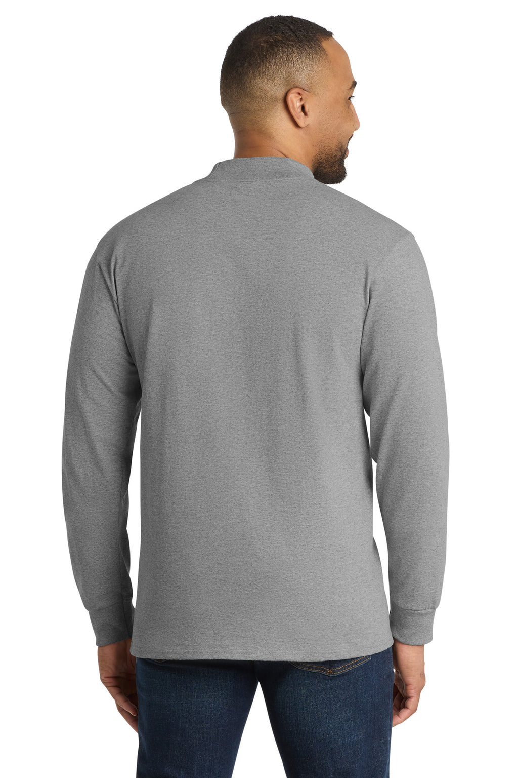 Port & Co Essential Mock Turtleneck. PC61M - Athletic Heather - back