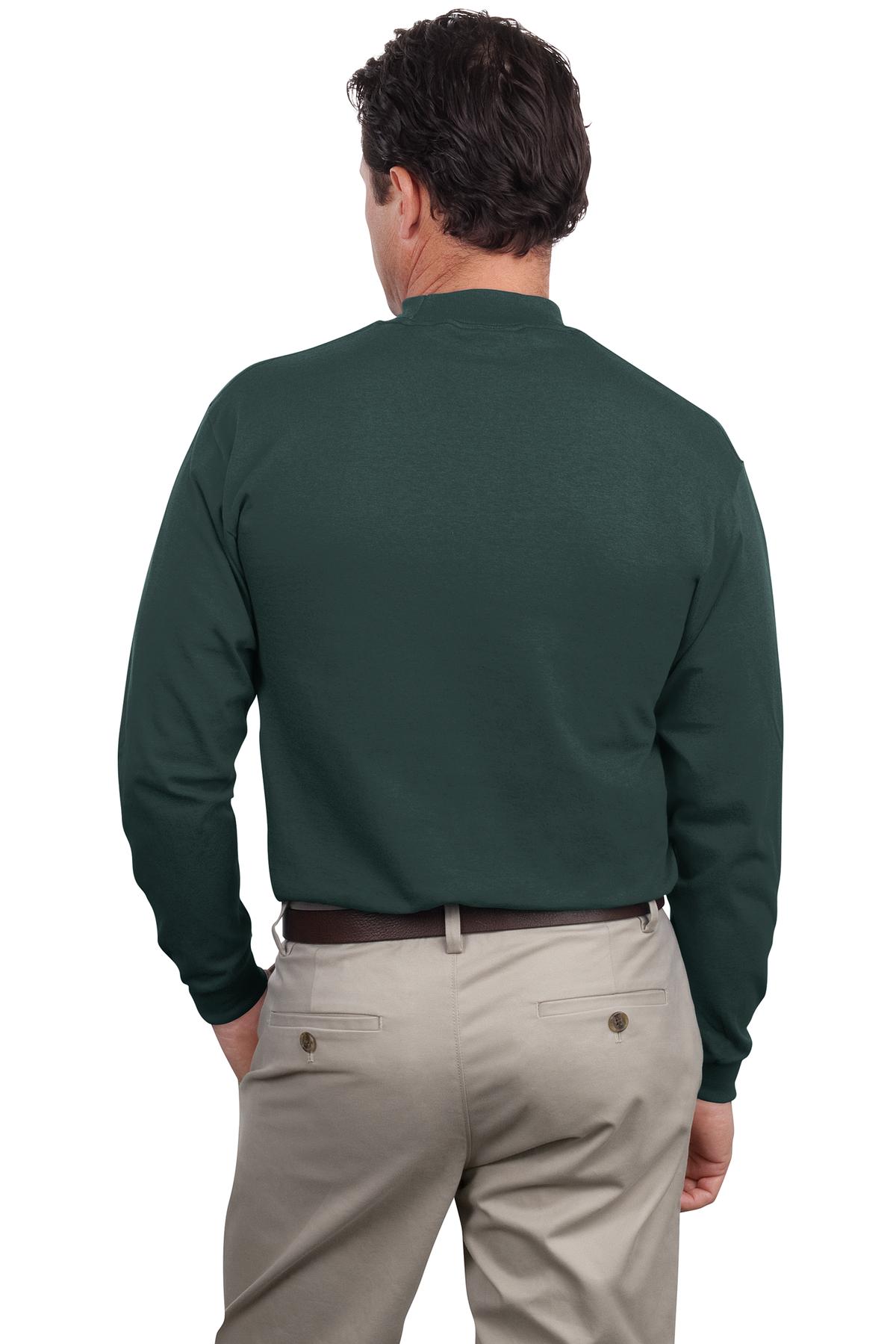 Port & Co Essential Mock Turtleneck. PC61M - Dark Green - back