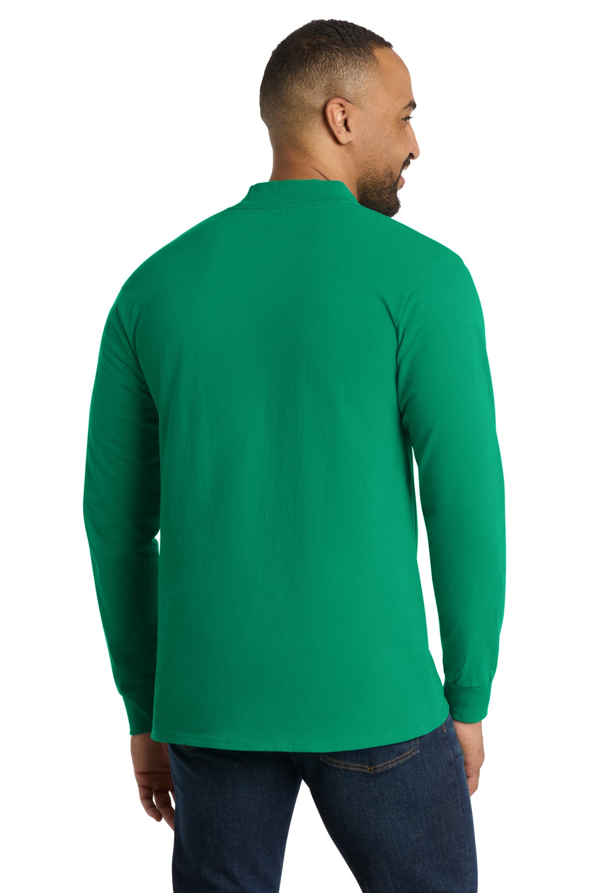 Port & Co Essential Mock Turtleneck. PC61M - Kelly - back