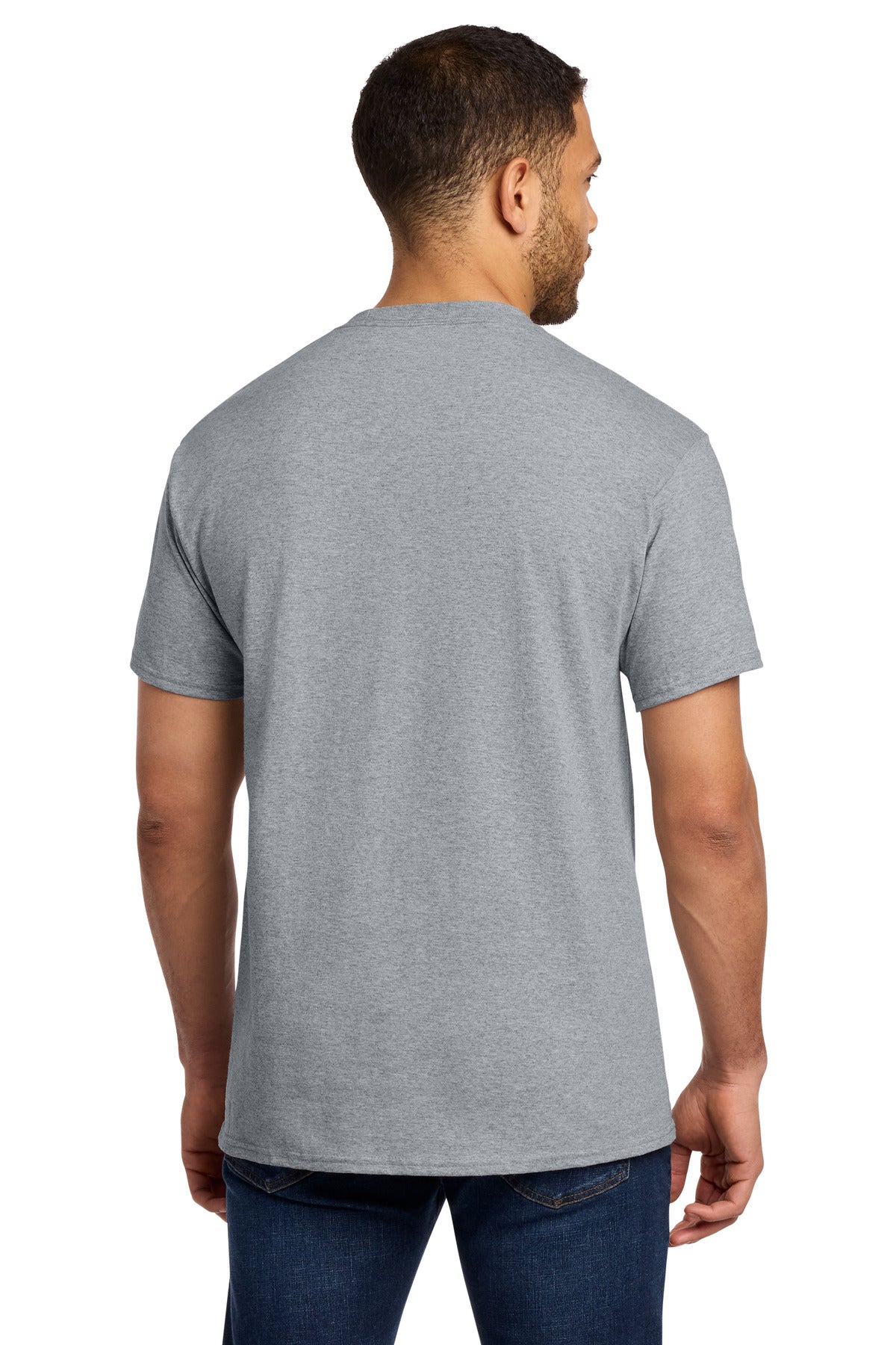 Port & Co Tall Essential Pocket Tee. PC61PT - Athletic Heather - back
