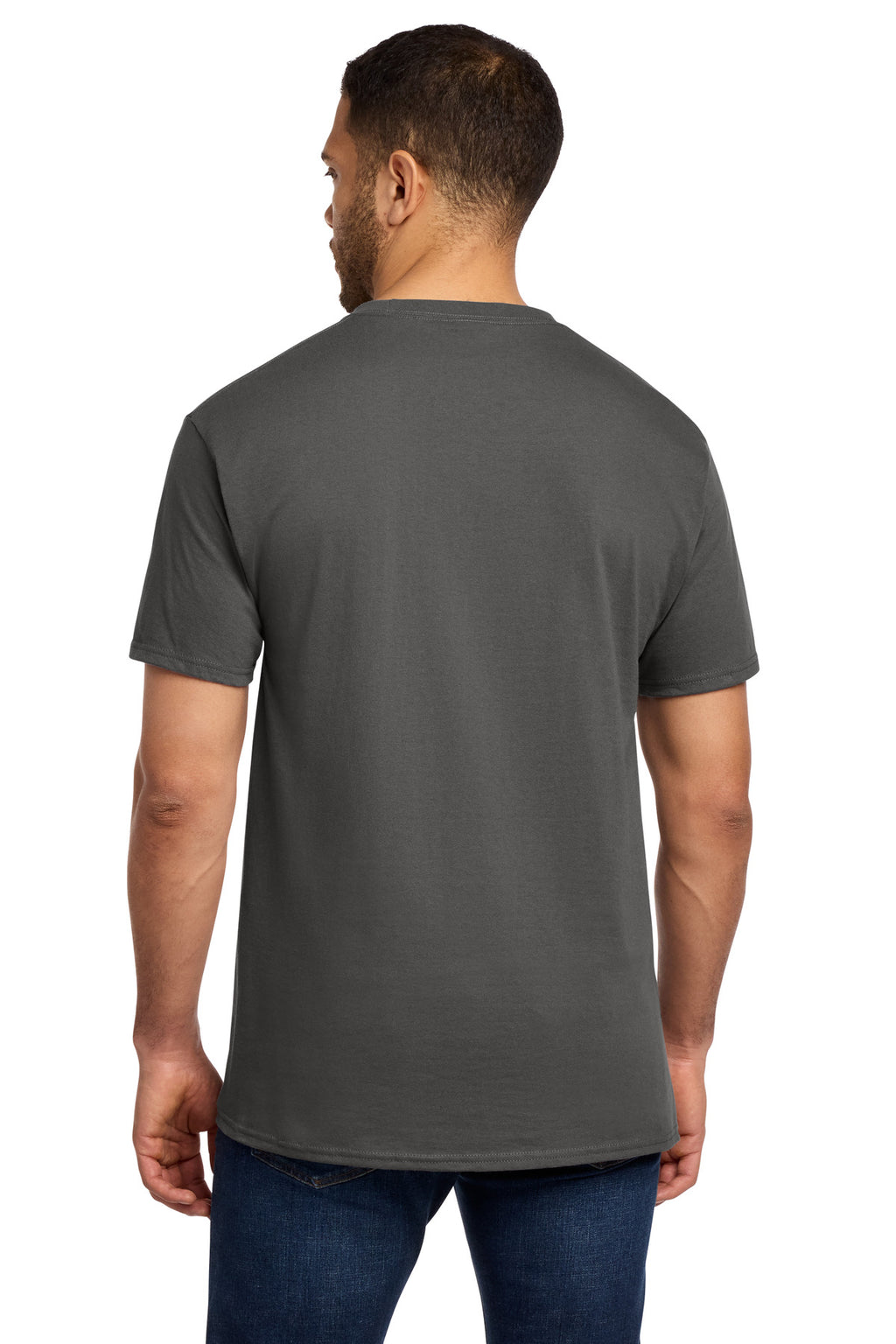 Port & Co Tall Essential Pocket Tee. PC61PT - Charcoal - back