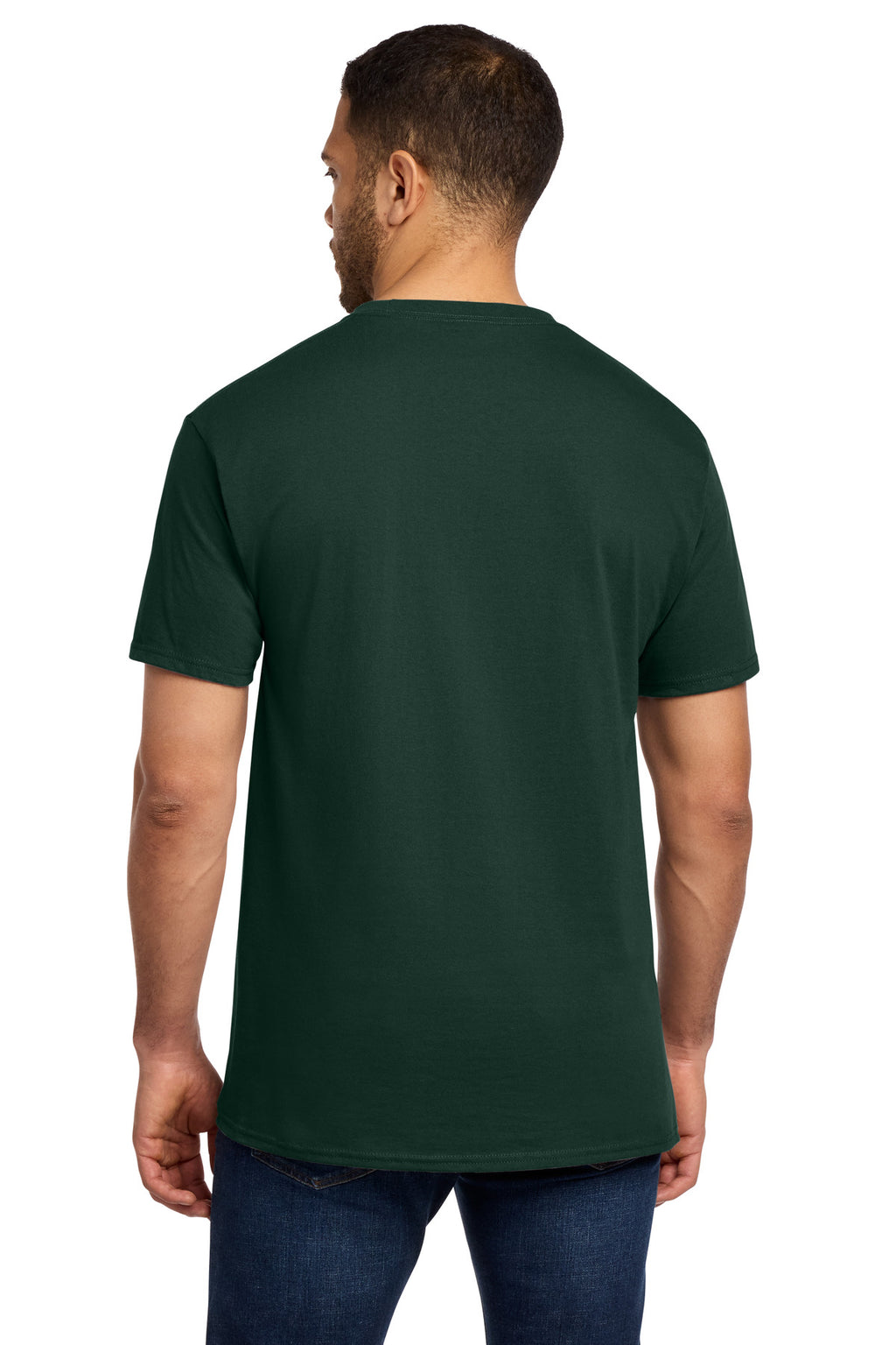 Port & Co Tall Essential Pocket Tee. PC61PT - Dark Green - back