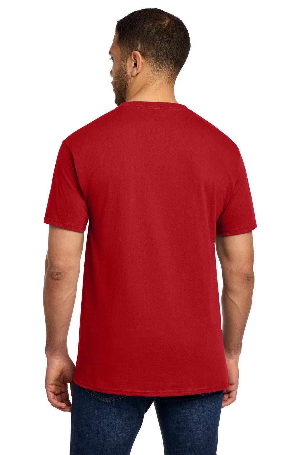 Port & Co Tall Essential Pocket Tee. PC61PT - Red - back