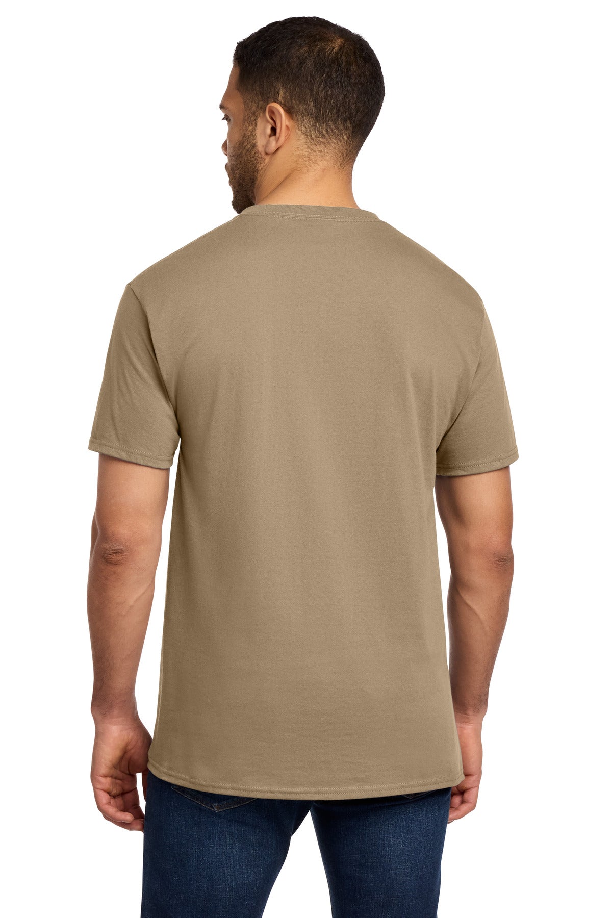 Port & Co Tall Essential Pocket Tee. PC61PT - Sand - back