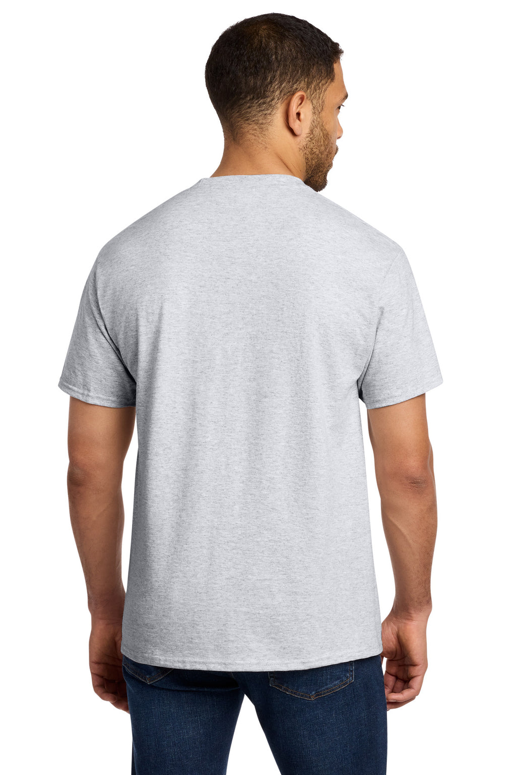 Port & Co Essential Pocket Tee. PC61P - Ash - back