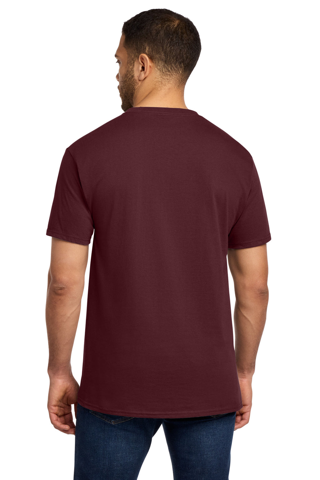 Port & Co Essential Pocket Tee. PC61P - Athletic Maroon - back