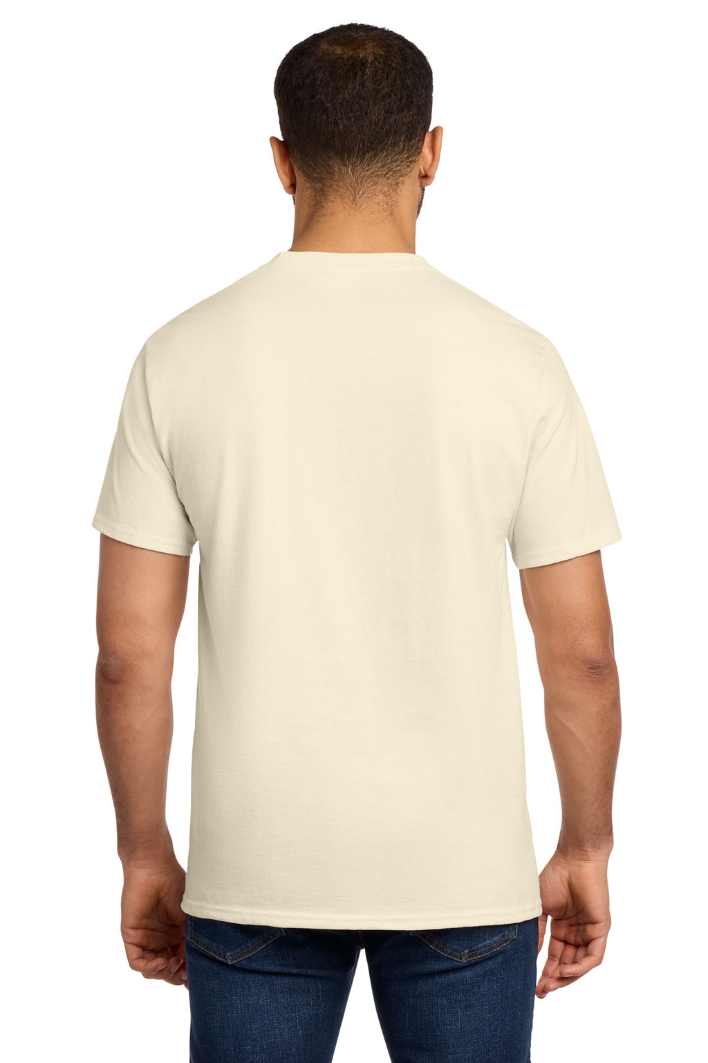 Port & Co Essential Pocket Tee. PC61P - Natural - back