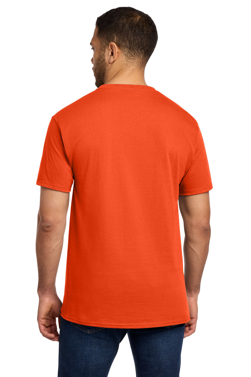 Port & Co Essential Pocket Tee. PC61P - Orange - back
