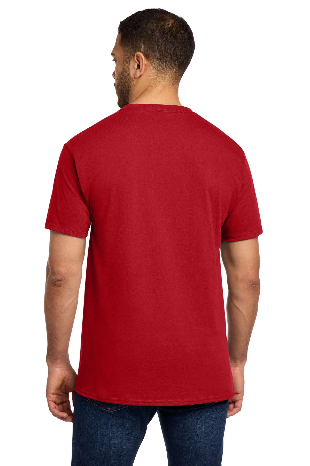 Port & Co Essential Pocket Tee. PC61P - Red - back