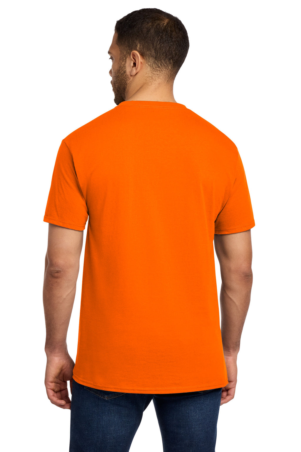 Port & Co Essential Pocket Tee. PC61P - S. Orange - back