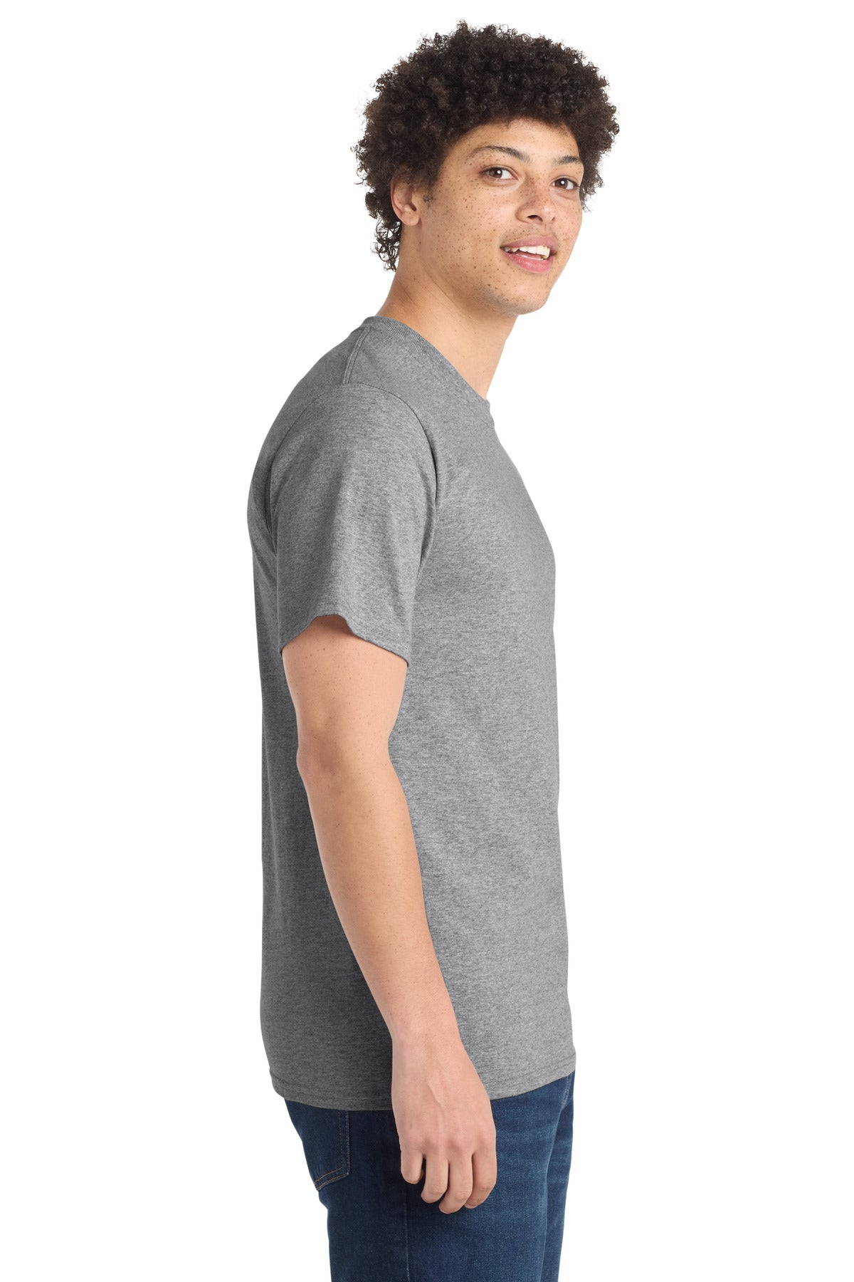 Port & Co Tall Essential Tee. PC61T - Athletic Heather - side