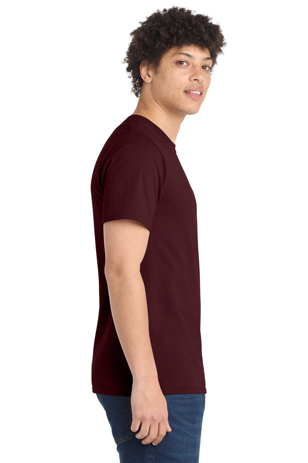 Port & Co Tall Essential Tee. PC61T - Athletic Maroon - side