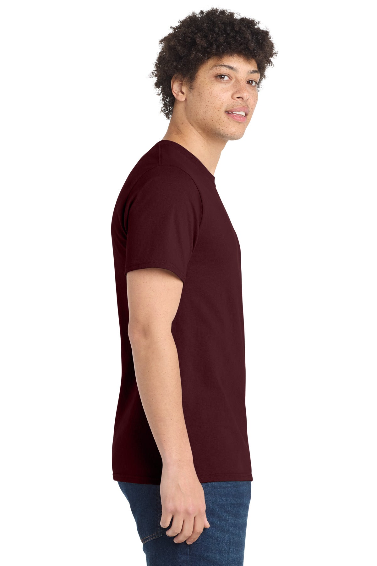 Port & Co Tall Essential Tee. PC61T - Athletic Maroon - side