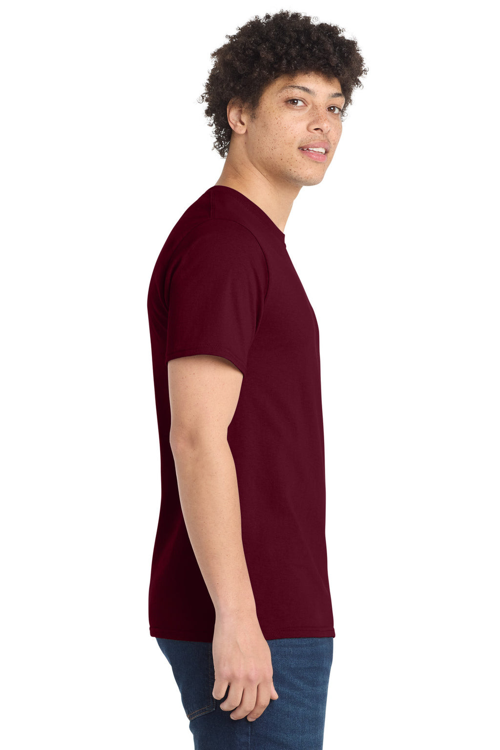 Port & Co Tall Essential Tee. PC61T - Cardinal - side